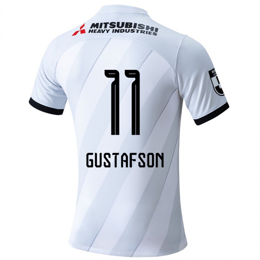 Kids Football Samuel Gustafson #11 White Grey Away Jersey 2024/25 T-Shirt Uk