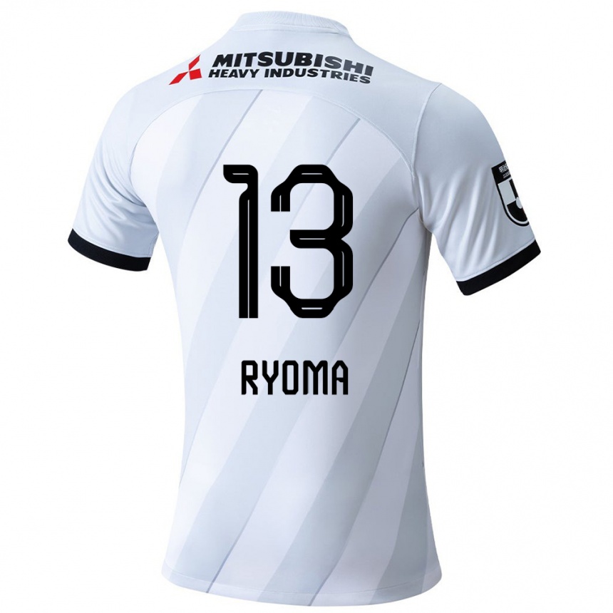 Kids Football Ryoma Watanabe #13 White Grey Away Jersey 2024/25 T-Shirt Uk