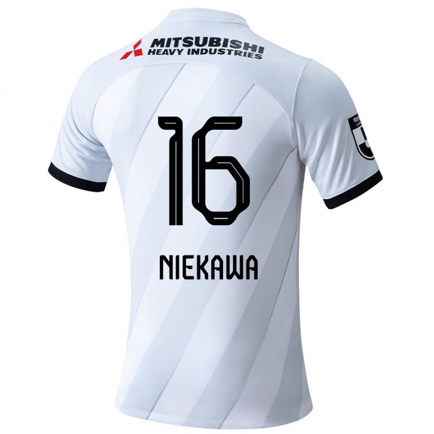 Kids Football Ayumi Niekawa #16 White Grey Away Jersey 2024/25 T-Shirt Uk