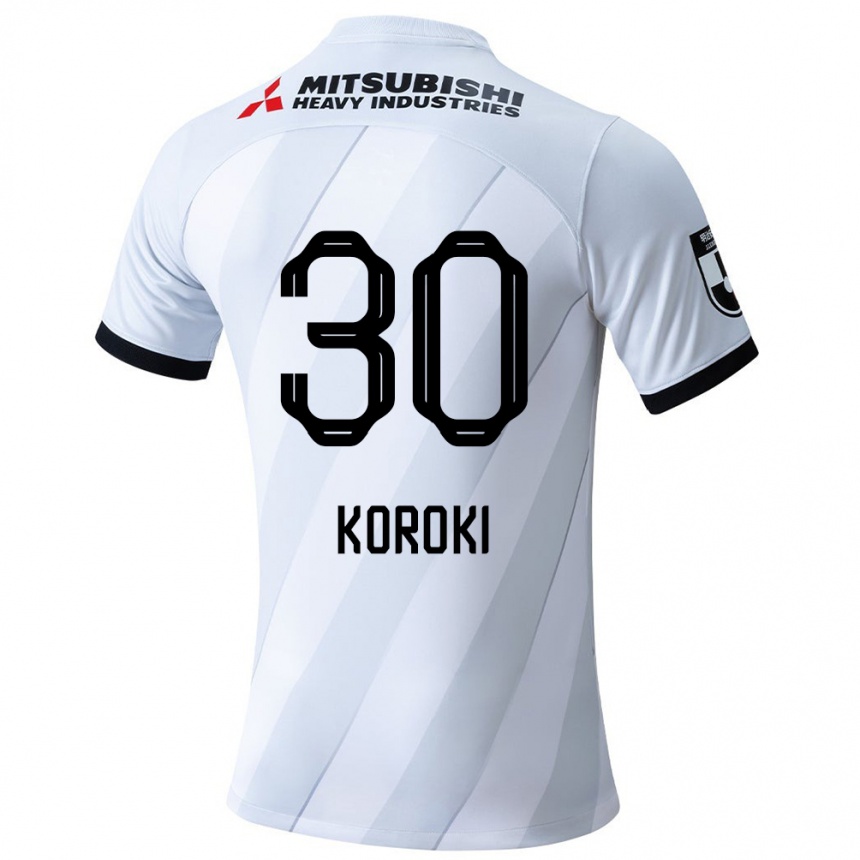 Kids Football Shinzo Koroki #30 White Grey Away Jersey 2024/25 T-Shirt Uk