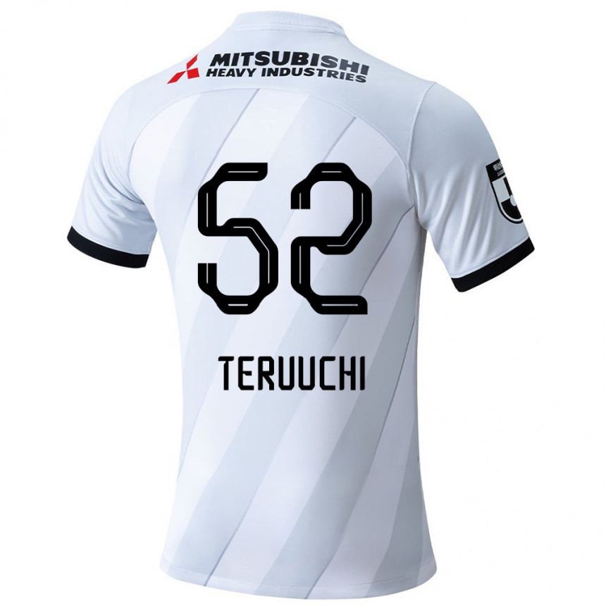 Kids Football Toshikazu Teruuchi #52 White Grey Away Jersey 2024/25 T-Shirt Uk