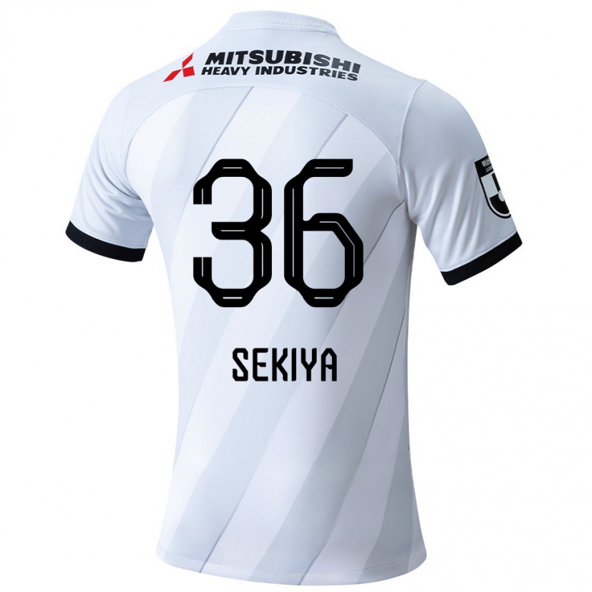 Kids Football Hikaru Sekiya #36 White Grey Away Jersey 2024/25 T-Shirt Uk