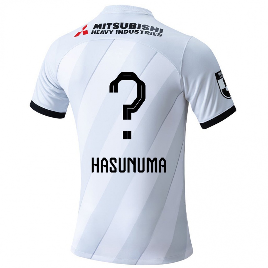 Kids Football Shunsuke Hasunuma #0 White Grey Away Jersey 2024/25 T-Shirt Uk