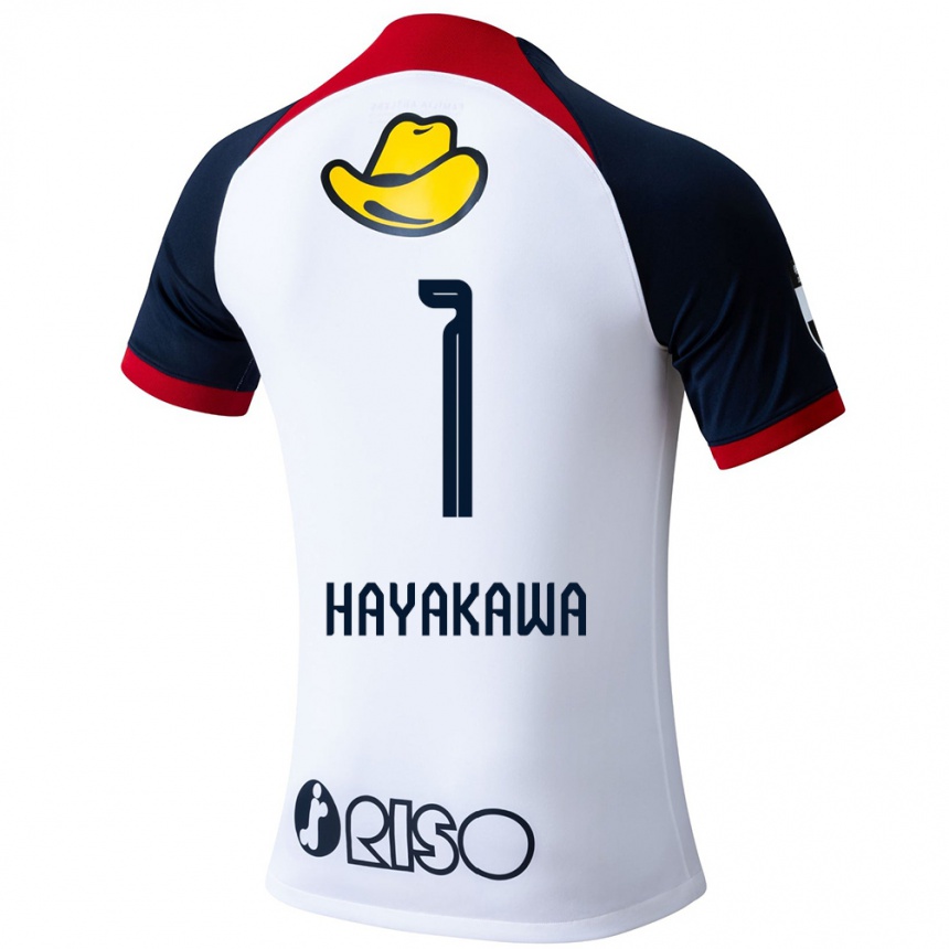 Kids Football Tomoki Hayakawa #1 White Blue Red Away Jersey 2024/25 T-Shirt Uk