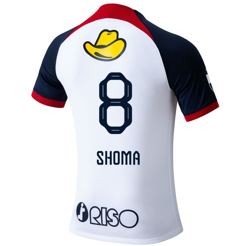 Kids Football Shoma Doi #8 White Blue Red Away Jersey 2024/25 T-Shirt Uk