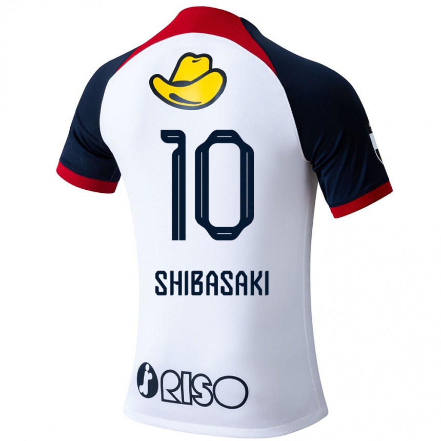 Kids Football Gaku Shibasaki #10 White Blue Red Away Jersey 2024/25 T-Shirt Uk