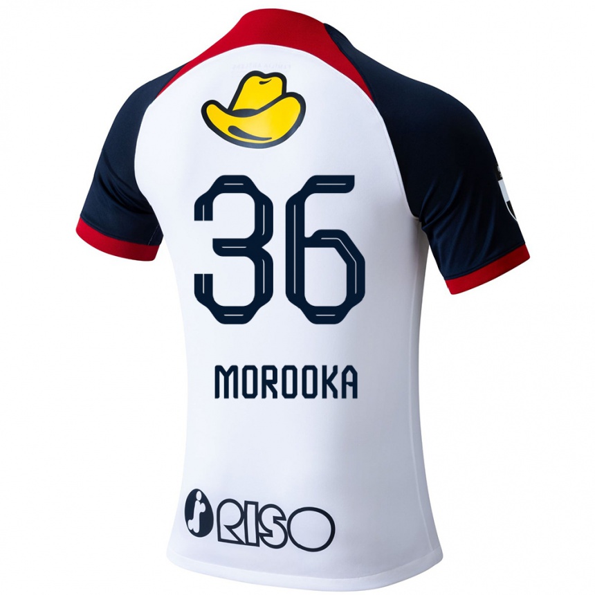 Kids Football Shu Morooka #36 White Blue Red Away Jersey 2024/25 T-Shirt Uk