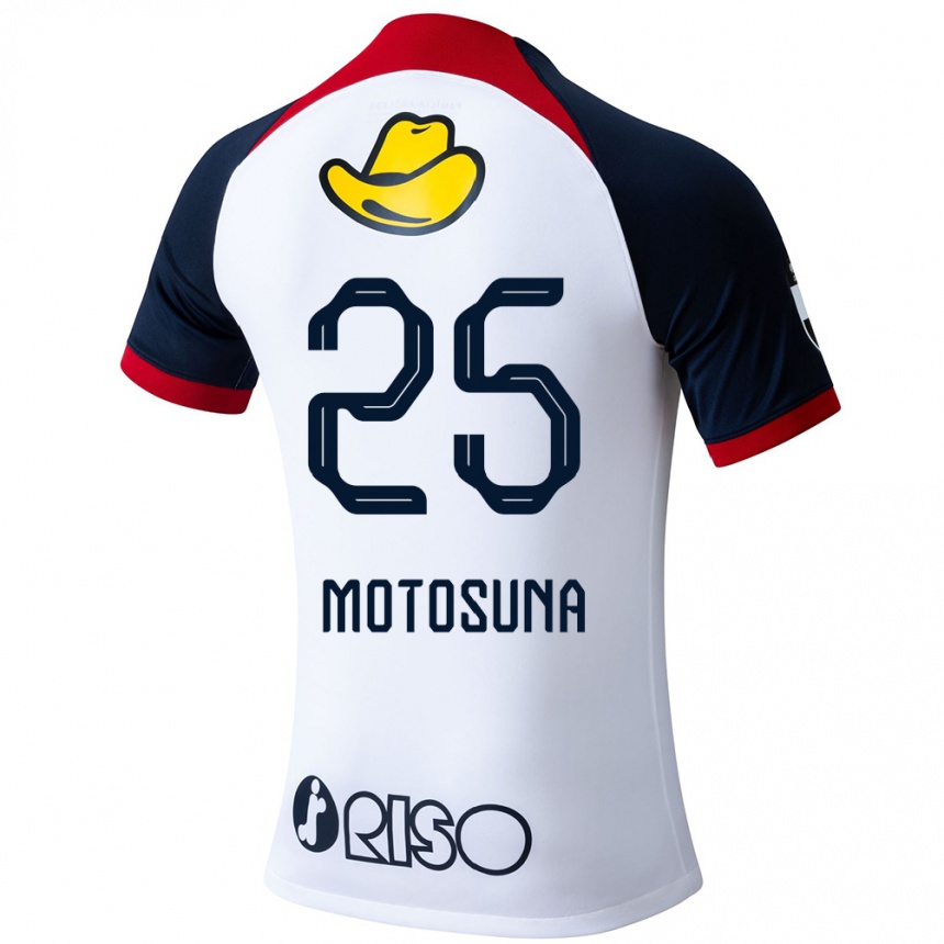 Kids Football Anthony Motosuna #25 White Blue Red Away Jersey 2024/25 T-Shirt Uk