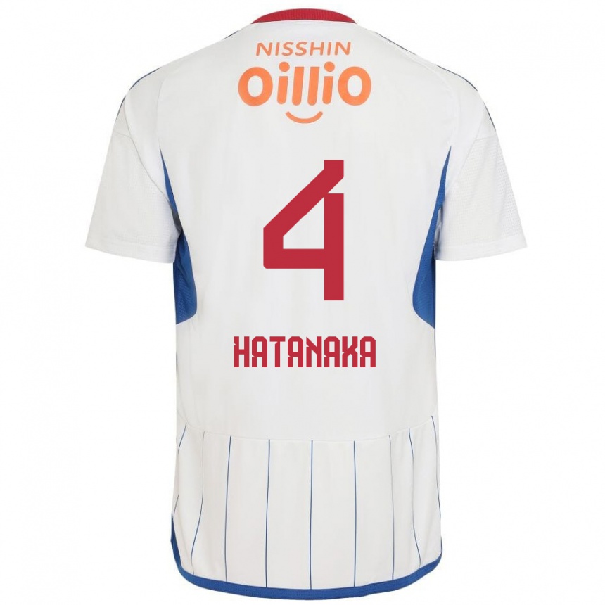 Kids Football Shinnosuke Hatanaka #4 White Blue Red Away Jersey 2024/25 T-Shirt Uk