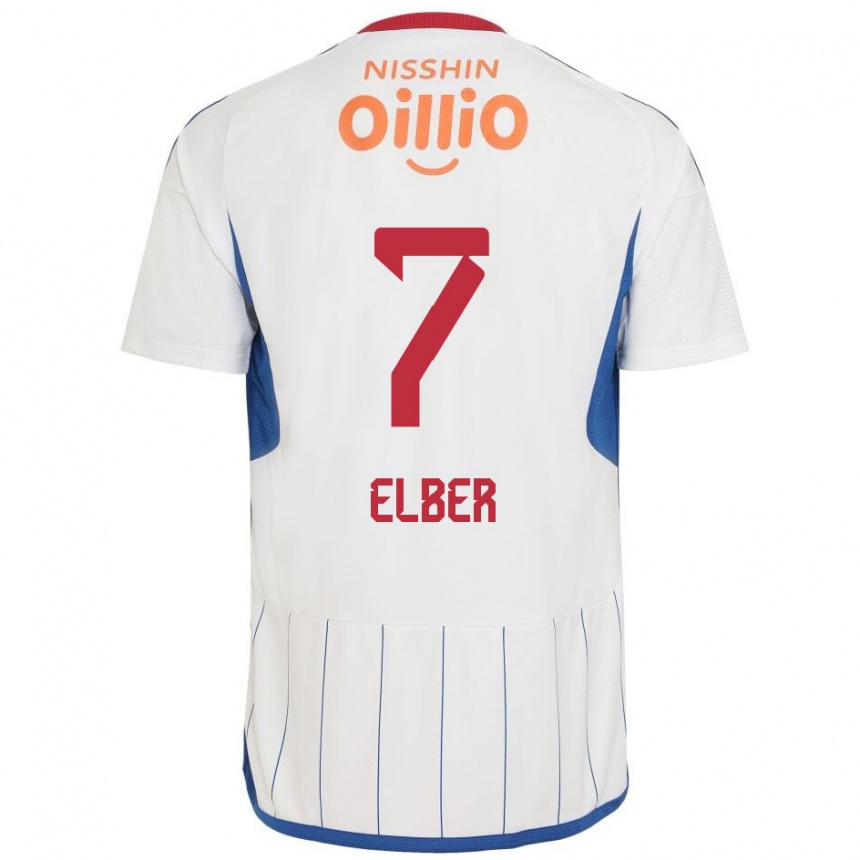 Kids Football Élber #7 White Blue Red Away Jersey 2024/25 T-Shirt Uk