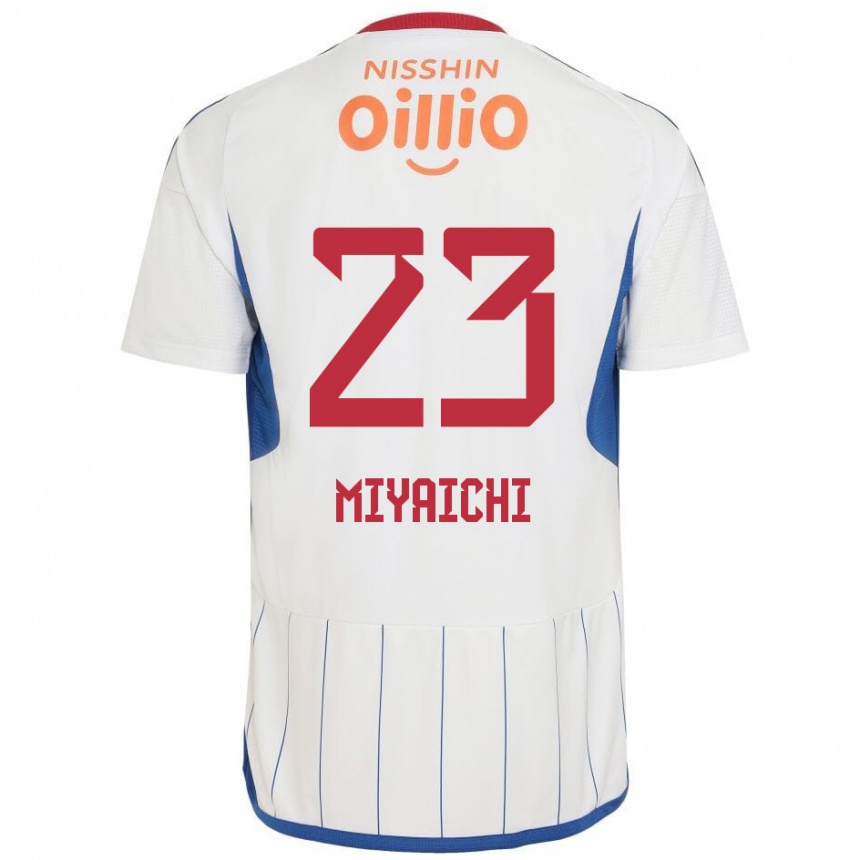 Kids Football Ryo Miyaichi #23 White Blue Red Away Jersey 2024/25 T-Shirt Uk