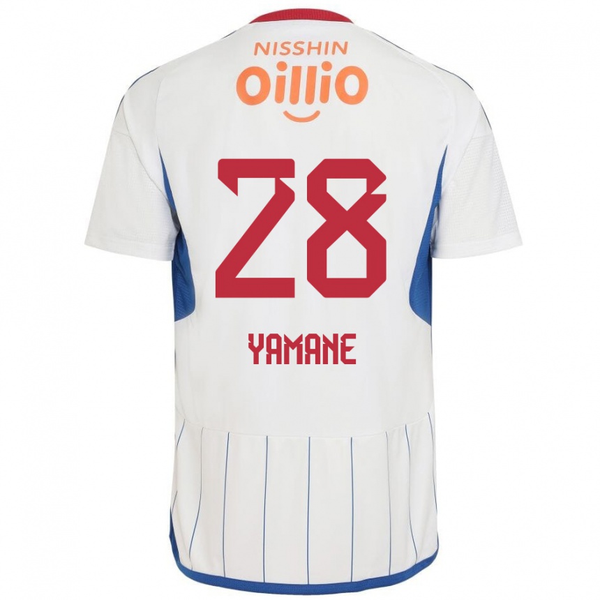 Kids Football Riku Yamane #28 White Blue Red Away Jersey 2024/25 T-Shirt Uk