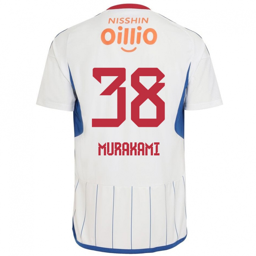 Kids Football Yuhi Murakami #38 White Blue Red Away Jersey 2024/25 T-Shirt Uk