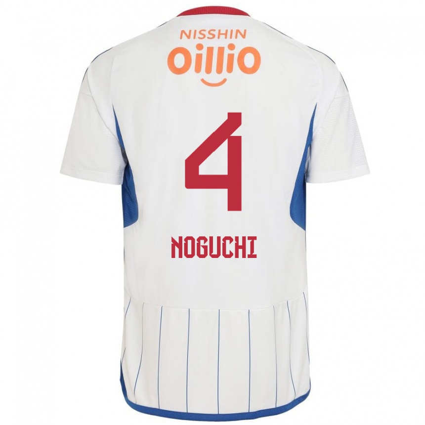 Kids Football Reno Noguchi #4 White Blue Red Away Jersey 2024/25 T-Shirt Uk