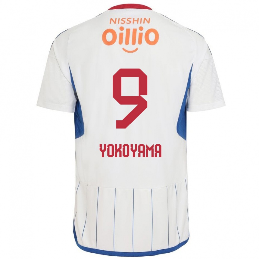 Kids Football Shunsuke Yokoyama #9 White Blue Red Away Jersey 2024/25 T-Shirt Uk