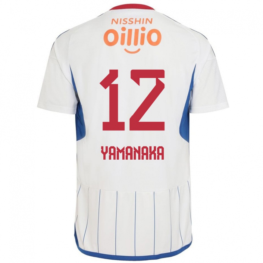 Kids Football Yuki Yamanaka #12 White Blue Red Away Jersey 2024/25 T-Shirt Uk