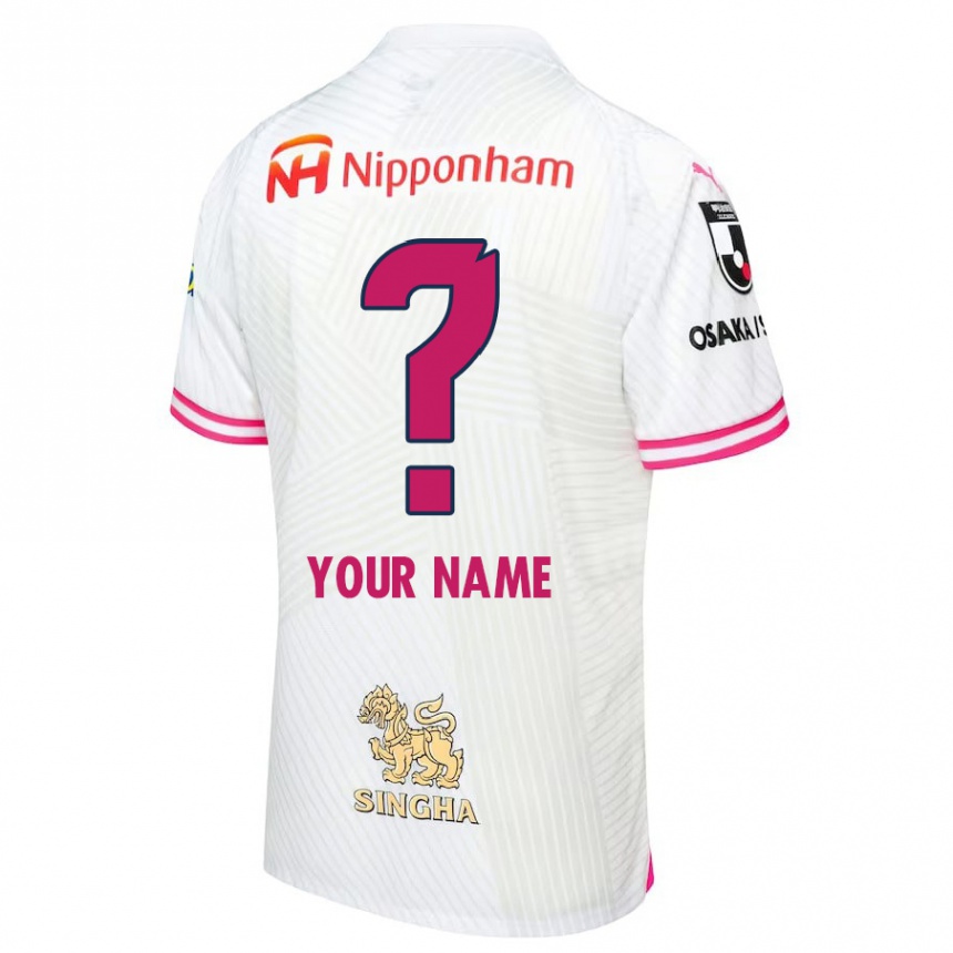 Kids Football Your Name #0 White Pink Away Jersey 2024/25 T-Shirt Uk