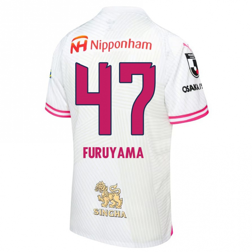 Kids Football Kengo Furuyama #47 White Pink Away Jersey 2024/25 T-Shirt Uk