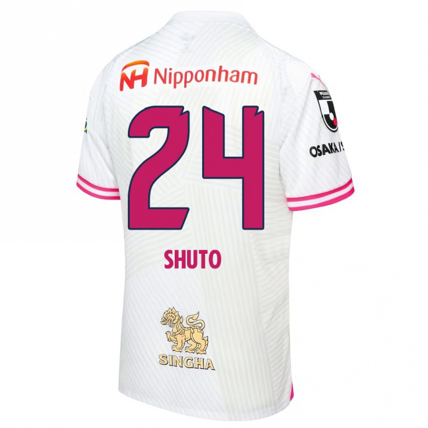 Kids Football Nozomi Shuto #24 White Pink Away Jersey 2024/25 T-Shirt Uk