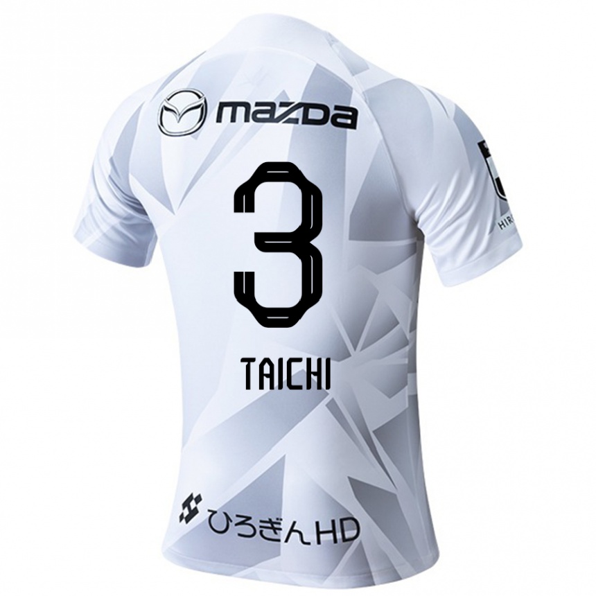 Kids Football Taichi Yamasaki #3 White Grey Black Away Jersey 2024/25 T-Shirt Uk