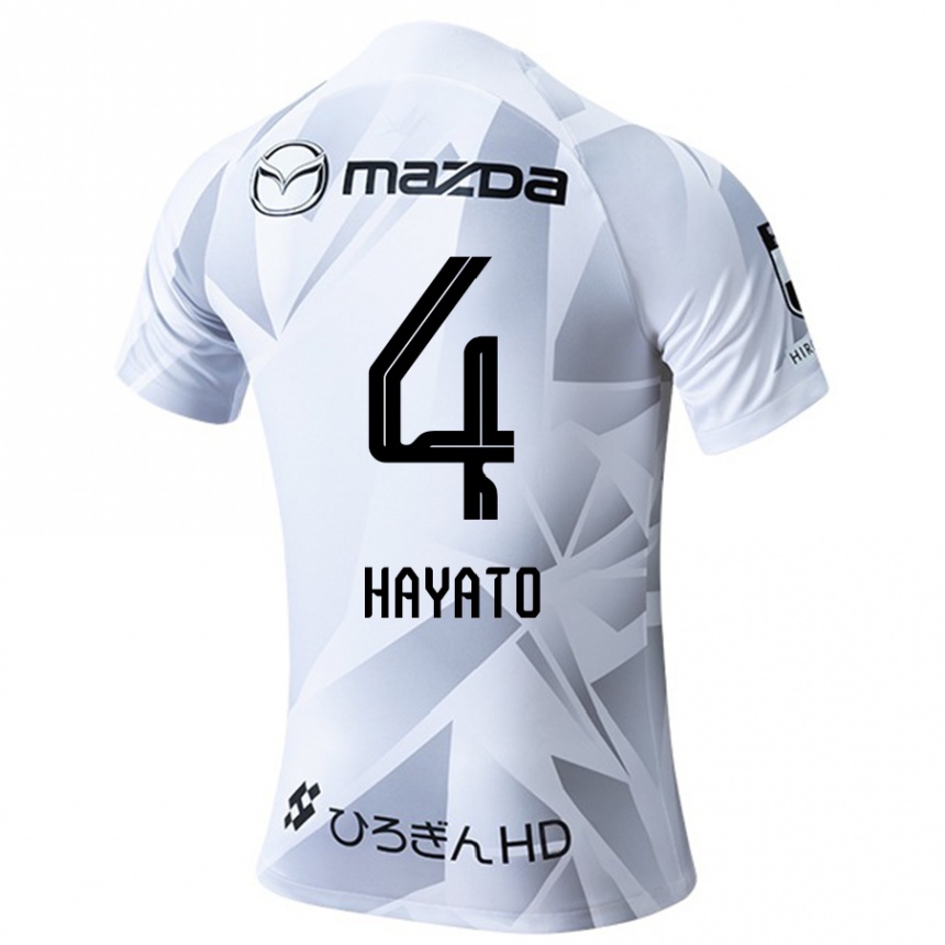 Kids Football Hayato Araki #4 White Grey Black Away Jersey 2024/25 T-Shirt Uk