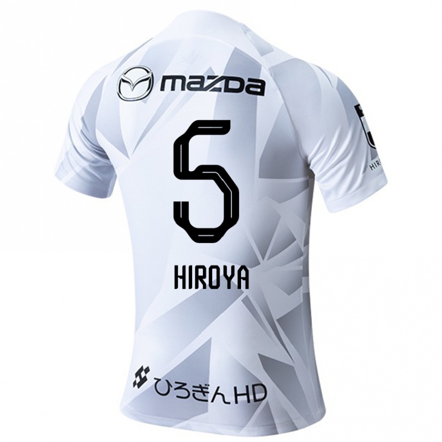 Kids Football Hiroya Matsumoto #5 White Grey Black Away Jersey 2024/25 T-Shirt Uk