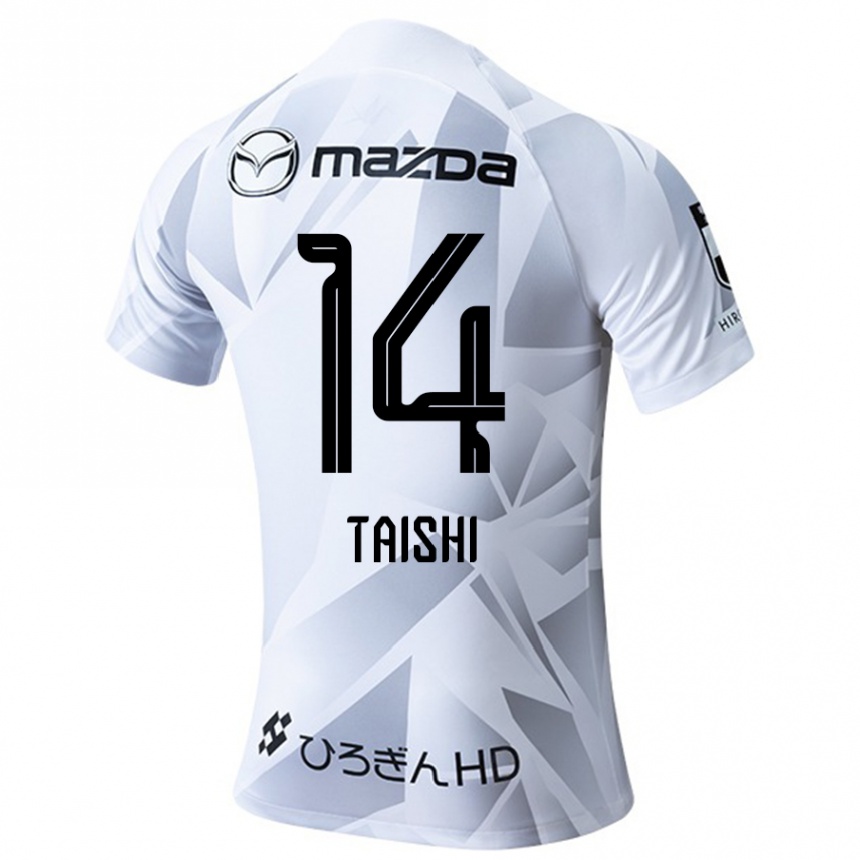 Kids Football Taishi Matsumoto #14 White Grey Black Away Jersey 2024/25 T-Shirt Uk