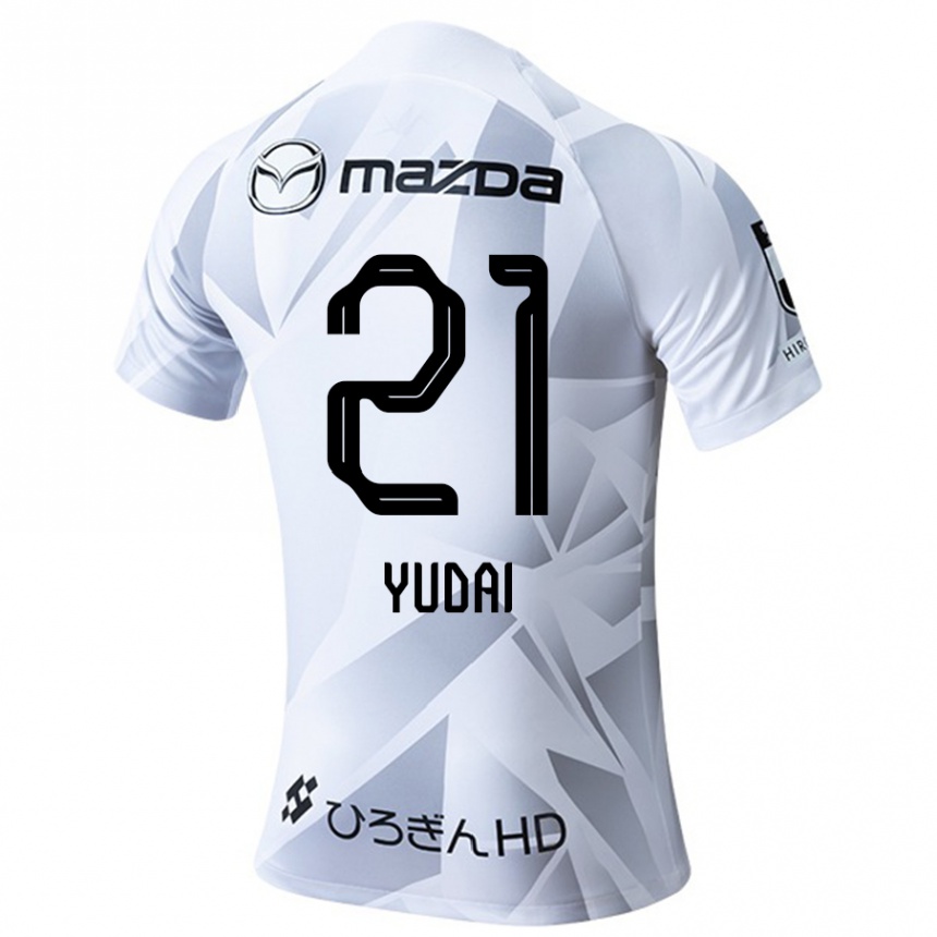 Kids Football Yudai Tanaka #21 White Grey Black Away Jersey 2024/25 T-Shirt Uk