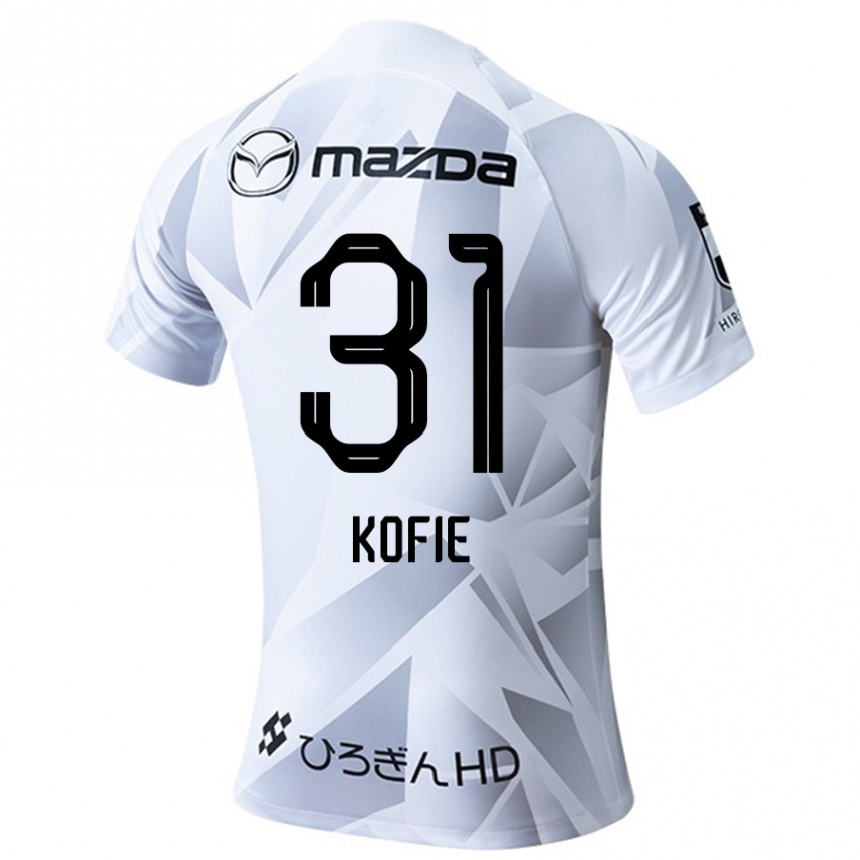 Kids Football Shota Kofie #31 White Grey Black Away Jersey 2024/25 T-Shirt Uk