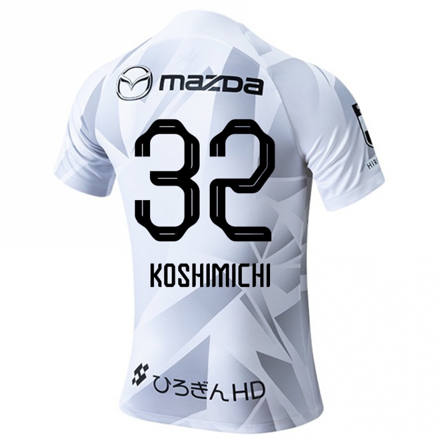 Kids Football Sota Koshimichi #32 White Grey Black Away Jersey 2024/25 T-Shirt Uk