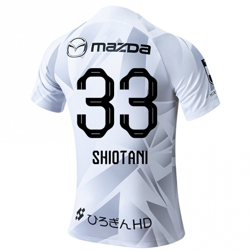 Kids Football Tsukasa Shiotani #33 White Grey Black Away Jersey 2024/25 T-Shirt Uk