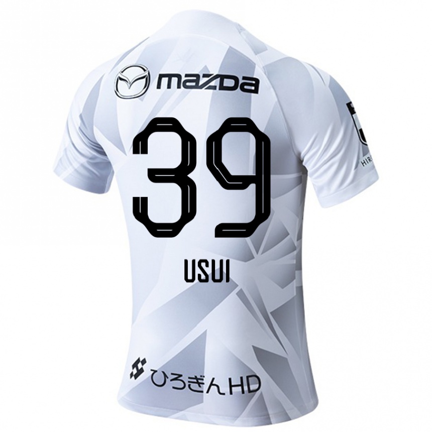 Kids Football Haruto Usui #39 White Grey Black Away Jersey 2024/25 T-Shirt Uk