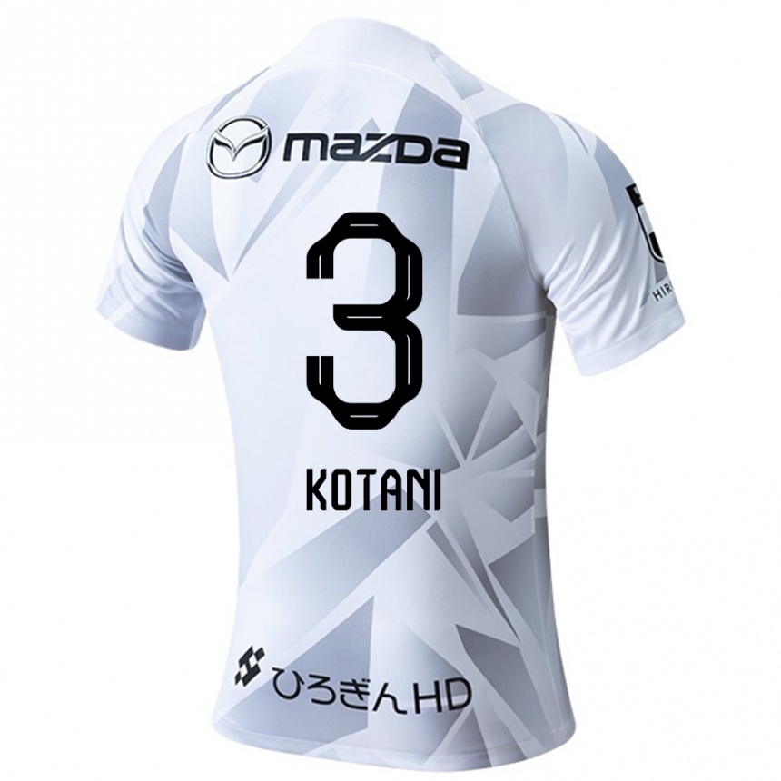 Kids Football Fuga Kotani #3 White Grey Black Away Jersey 2024/25 T-Shirt Uk