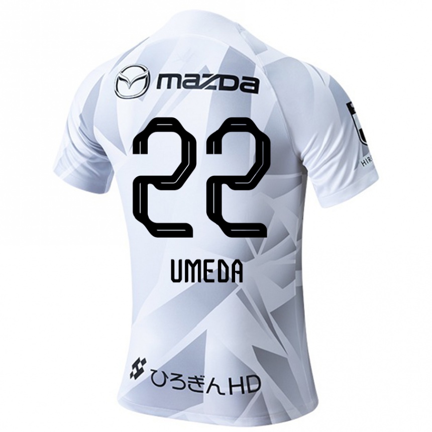 Kids Football Taiga Umeda #22 White Grey Black Away Jersey 2024/25 T-Shirt Uk