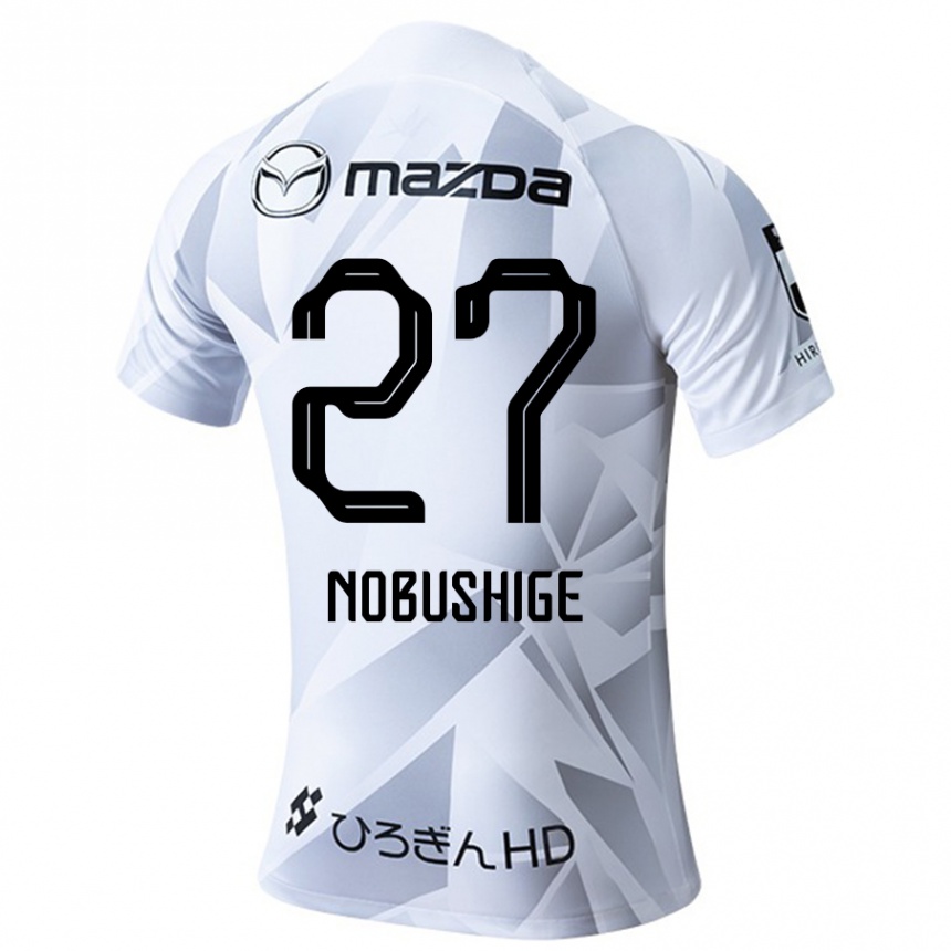 Kids Football Ryojiro Nobushige #27 White Grey Black Away Jersey 2024/25 T-Shirt Uk