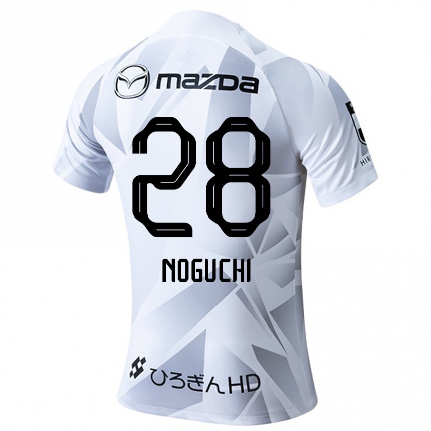 Kids Football Rento Noguchi #28 White Grey Black Away Jersey 2024/25 T-Shirt Uk