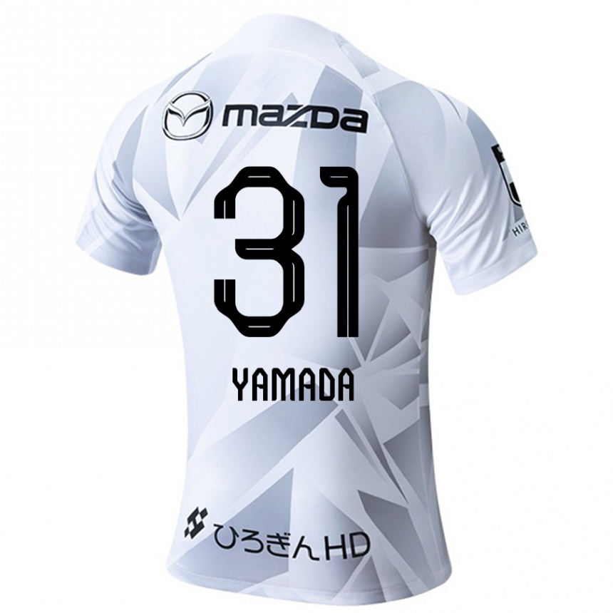 Kids Football Manato Yamada #31 White Grey Black Away Jersey 2024/25 T-Shirt Uk