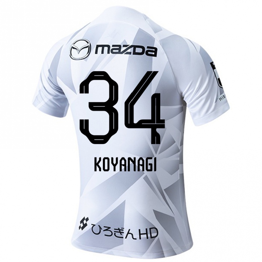 Kids Football Shu Koyanagi #34 White Grey Black Away Jersey 2024/25 T-Shirt Uk