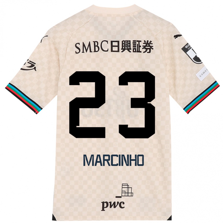 Kids Football Marcinho #23 White Gray Away Jersey 2024/25 T-Shirt Uk