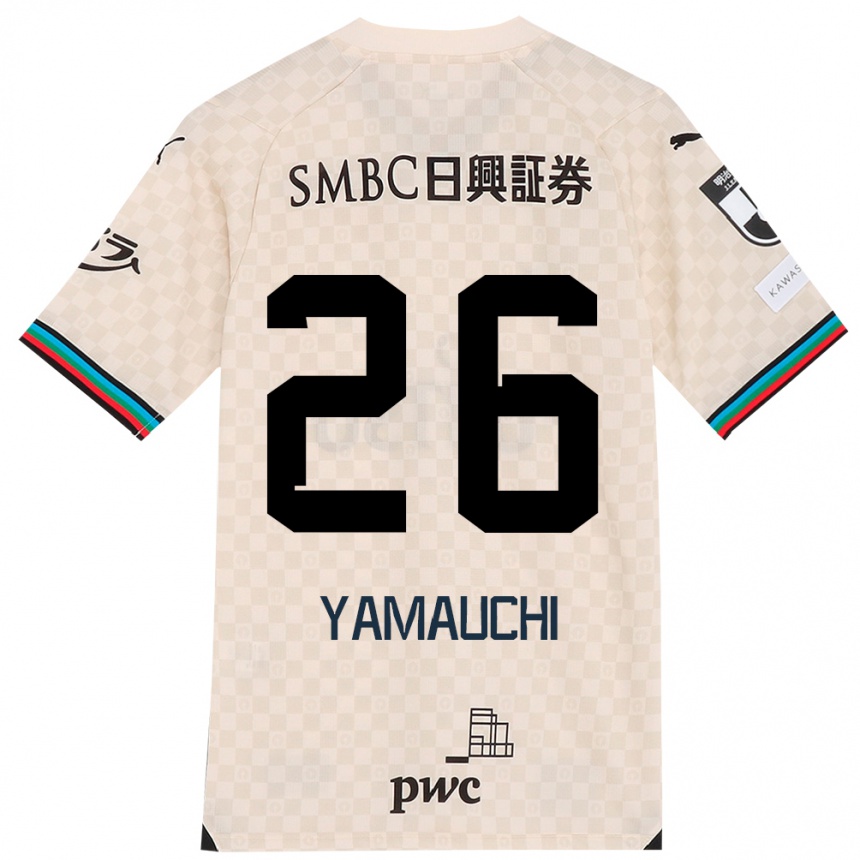 Kids Football Hinata Yamauchi #26 White Gray Away Jersey 2024/25 T-Shirt Uk