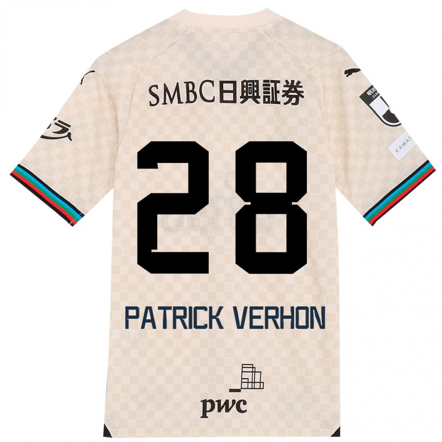 Kids Football Patrick Verhon #28 White Gray Away Jersey 2024/25 T-Shirt Uk