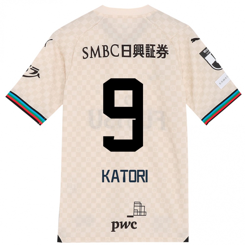 Kids Football Takeshi Katori #9 White Gray Away Jersey 2024/25 T-Shirt Uk