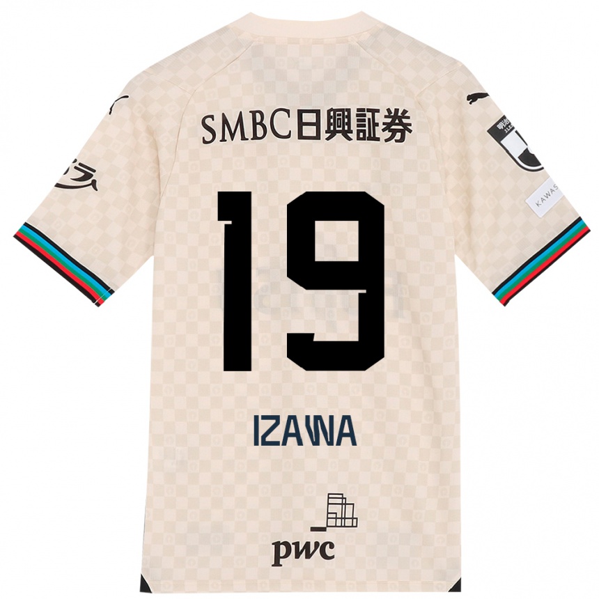 Kids Football Haruki Izawa #19 White Gray Away Jersey 2024/25 T-Shirt Uk