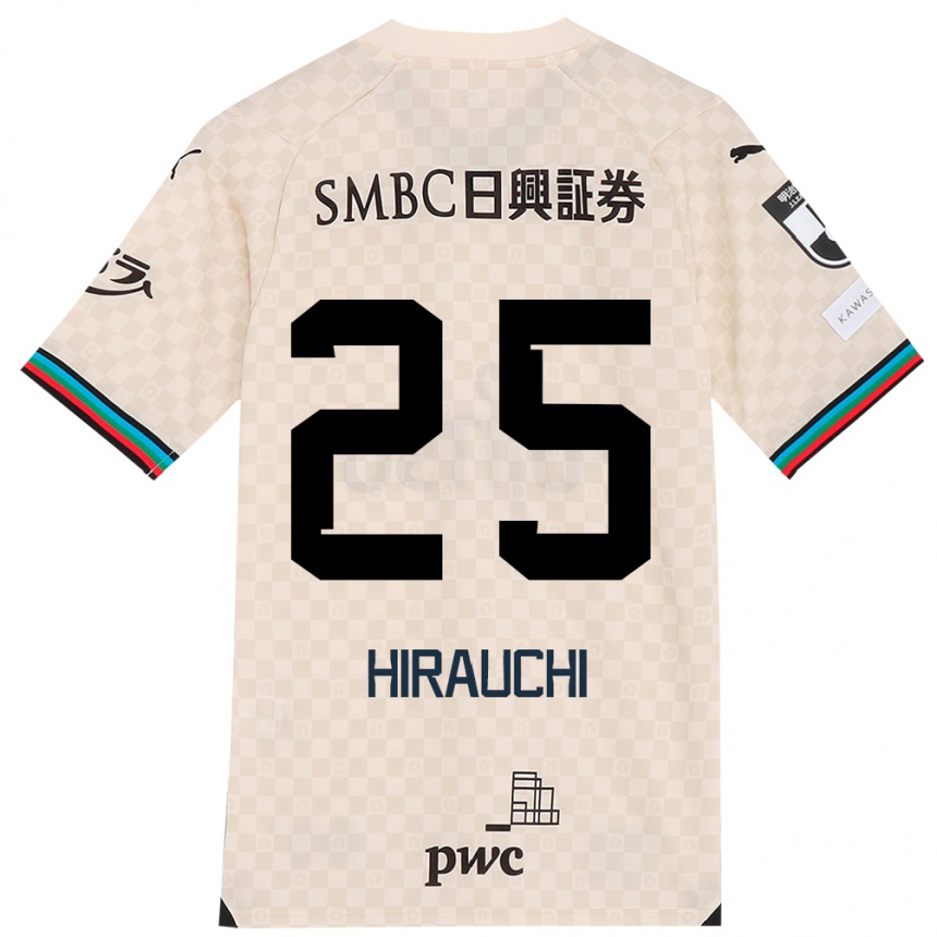 Kids Football Issei Hirauchi #25 White Gray Away Jersey 2024/25 T-Shirt Uk