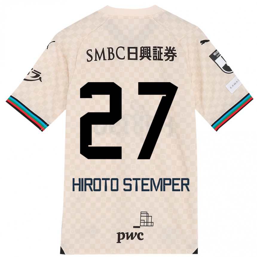 Kids Football Luka Hiroto Stemper #27 White Gray Away Jersey 2024/25 T-Shirt Uk