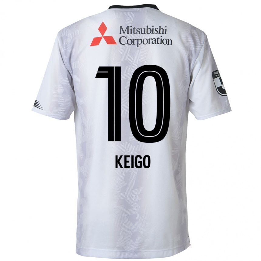 Kids Football Keigo Higashi #10 White Black Away Jersey 2024/25 T-Shirt Uk