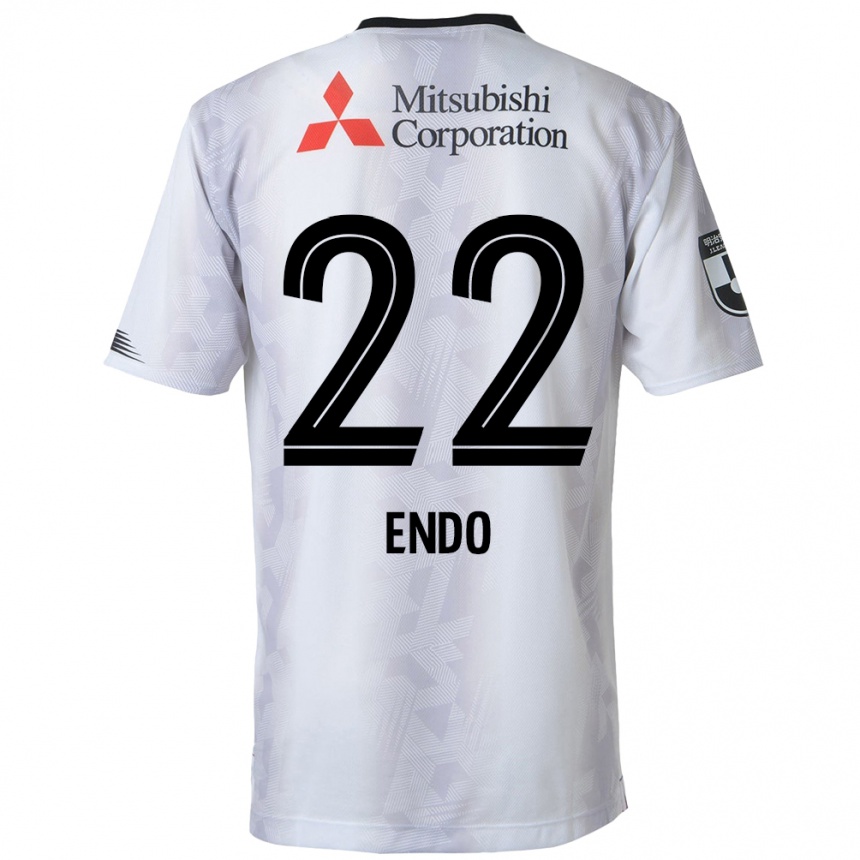 Kids Football Keita Endo #22 White Black Away Jersey 2024/25 T-Shirt Uk