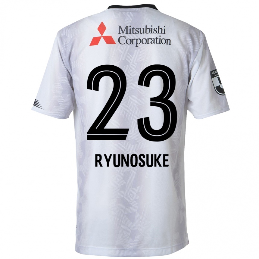 Kids Football Ryunosuke Sato #23 White Black Away Jersey 2024/25 T-Shirt Uk