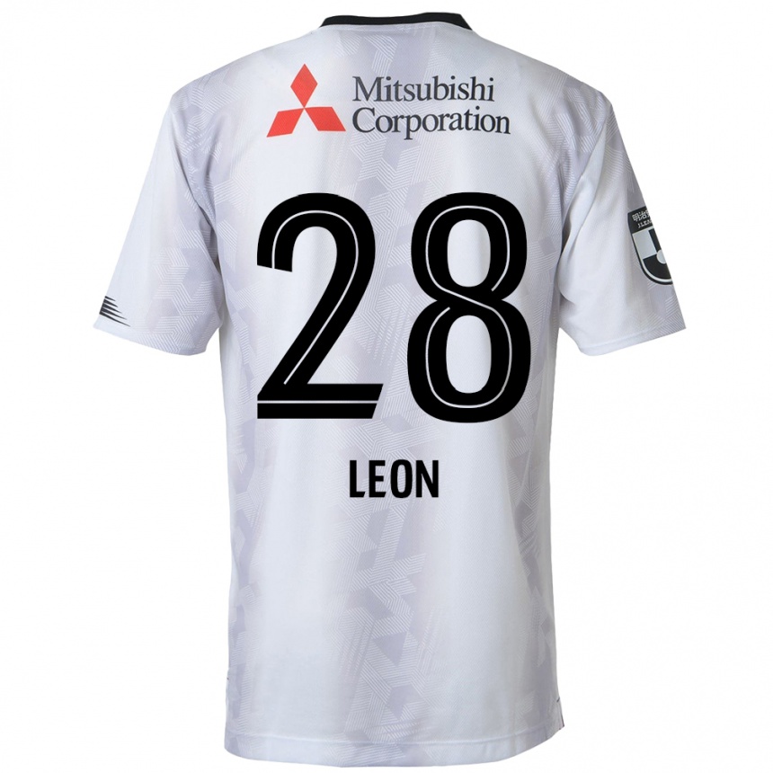 Kids Football Leon Nozawa #28 White Black Away Jersey 2024/25 T-Shirt Uk