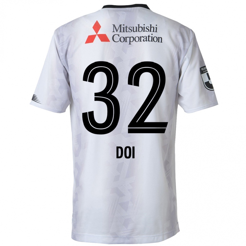 Kids Football Kanta Doi #32 White Black Away Jersey 2024/25 T-Shirt Uk